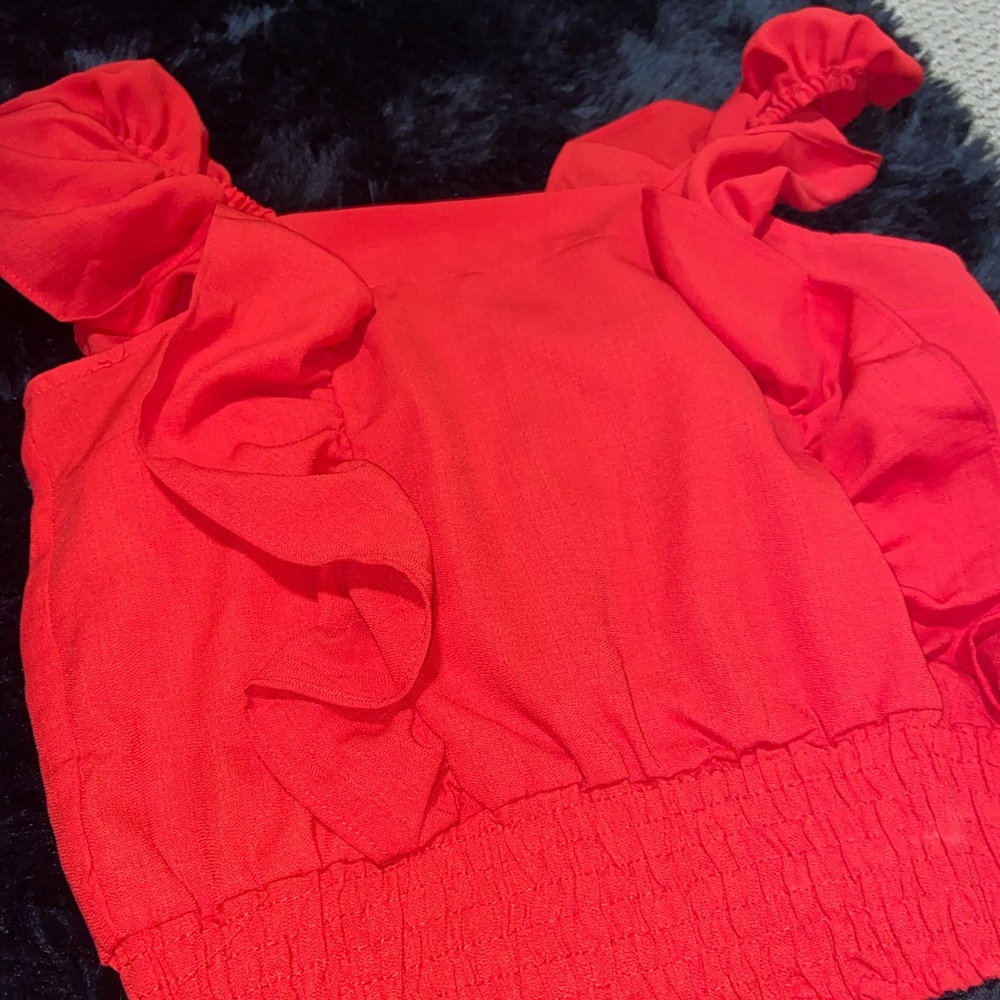Red Ruffle Top